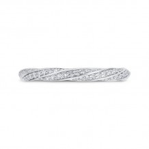 Shah Luxury 14K White Gold Round Cut Diamond Wedding Band