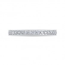 Shah Luxury 14K White Gold Round Diamond Wedding Band