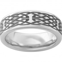 Serinium Pipe Cut Band with Knot Laser Engraving