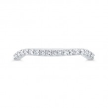 Shah Luxury 14K White Gold 3/4 Run Round Diamond Wedding Band