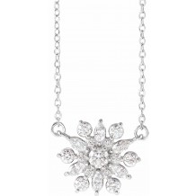 14K White 1/2 CTW Diamond Vintage-Inspired 16 Necklace