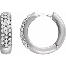 14K White 1/3 CTW Diamond Pavu00e9 Hoop Earrings