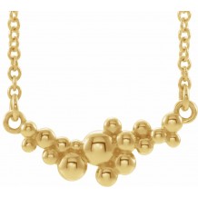 14K Yellow Scattered Bead 18 Necklace