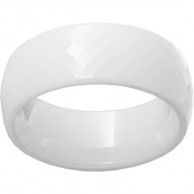 White Diamond CeramicDomed Faceted Ring