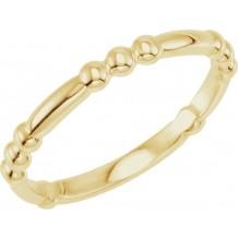 14K Yellow Stackable Bead Ring