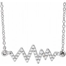 14K White 1/6 CTW Diamond Heartbeat 16-18 Necklace