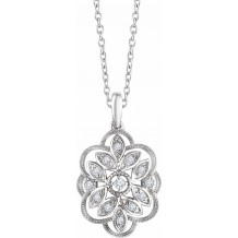 14K White 1/6 CTW Diamond 16-18 Necklace