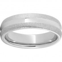 Serinium Domed Band with a Concave Center and Grain Finished Edges