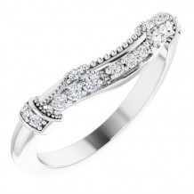 14K White 1/6 CTW Diamond Vintage-Inspired Matching Band