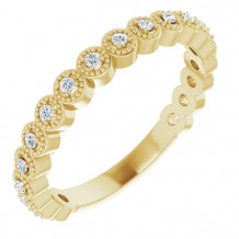 14K Yellow 1/8 CTW Diamond Anniversary Band