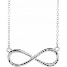 14K White Infinity-Inspired 18 Necklace
