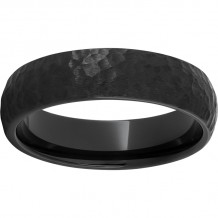 Black Diamond Ceramic Domed Band with Moon Finish