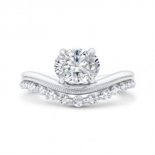 Shah Luxury 14K White Gold Oval Diamond Engagement Ring (Semi-Mount)