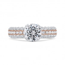 Shah Luxury 14K Two-Tone Gold Diamond Engagement Ring (Semi-Mount)