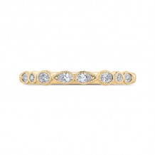 Shah Luxury 14K Yellow Gold Pear Oval and Round Diamond Wedding Band