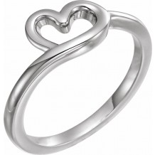 14K White Heart Youth Ring