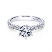 Gabriel & Co. 14k White Gold Contemporary Straight Engagement Ring