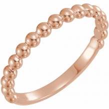 14K Rose Stackable Beaded Ring