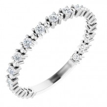 14K White 1/3 CTW Diamond Beaded Anniversary Band