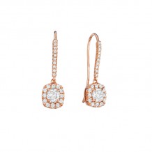 Henri Daussi 18k Rose Gold Diamond Drop Earrings
