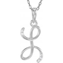 14K White .025 CTW Diamond Initial L 18 Necklace