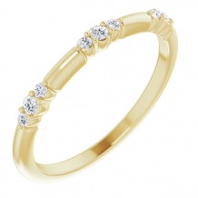 14K Yellow 1/10 CTW Diamond Stackable Ring