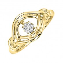 Gems One Silver (SLV 995) Diamond Rhythm Of Love Fashion Ring  - 1/10 ctw