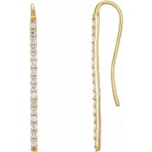 14K Yellow 1/3 CTW Diamond Bar Earrings