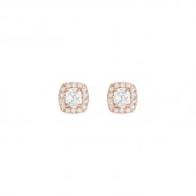 Henri Daussi 18k Rose Gold Diamond Stud Earrings