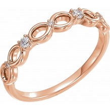 14K Rose .08 CTW Diamond Infinity-Inspired Ring