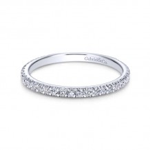 Gabriel & Co. 14k White Gold Contemporary Diamond Wedding Band