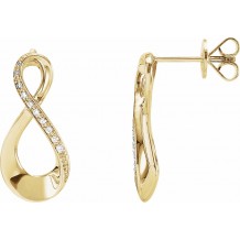 14K Yellow .08 CTW Diamond Infinity-Inspired Earrings