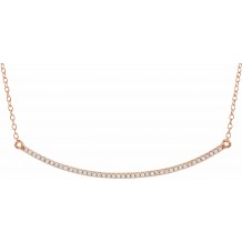 14K Rose 1/6 CTW Diamond Bar 16-18 Necklace