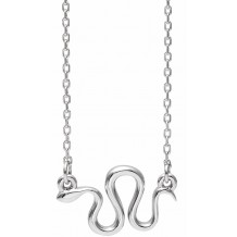 14K White Snake 16-18 Necklace