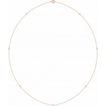 14K Rose 1/4 CTW Diamond 7-Station 24 Necklace
