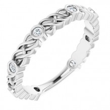 14K White 1/6 CTW Diamond Anniversary Band