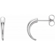14K White J-Hoop Earrings