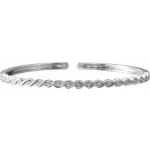 14K White 1/6 CTW Diamond Stackable Bangle Bracelet