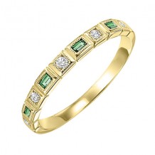 Gems One 10Kt Yellow Gold Diamond (1/10Ctw) & Emerald (1/8 Ctw) Ring