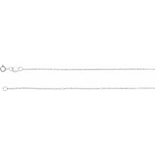 14K White 1 mm Diamond-Cut Cable Chain 7 Bracelet