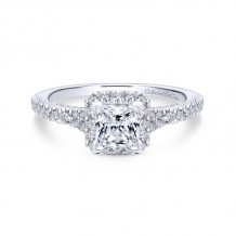 Gabriel & Co. 14k White Gold Entwined Halo Engagement Ring