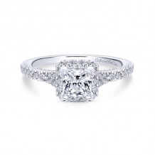 Gabriel & Co. 14k White Gold Entwined Halo Engagement Ring