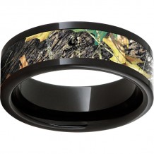 Black Diamond Ceramic Pipe Cut Band with Mossy Oak New Break-Up Inlay