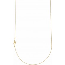 14K Yellow Lightning Bolt 16 Necklace