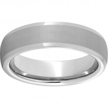 Serinium Domed Band with a 4mm Laser Satin Strip