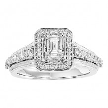 14k White Gold 3/4ct Diamond Engagement Ring with 3/4ct Center Stone