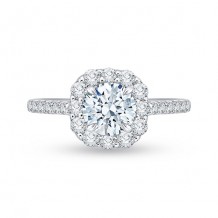 Shah Luxury 18k White Gold Diamond Carizza Semi Mount Engagement Ring fit Round Center