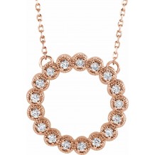 14K Rose 1/4 CTW Diamond Circle 16-18 Necklace