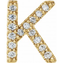 14K Yellow .05 CTW Diamond Single Initial K Earring