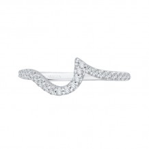 Shah Luxury 14K White Gold Round Diamond Wedding Band